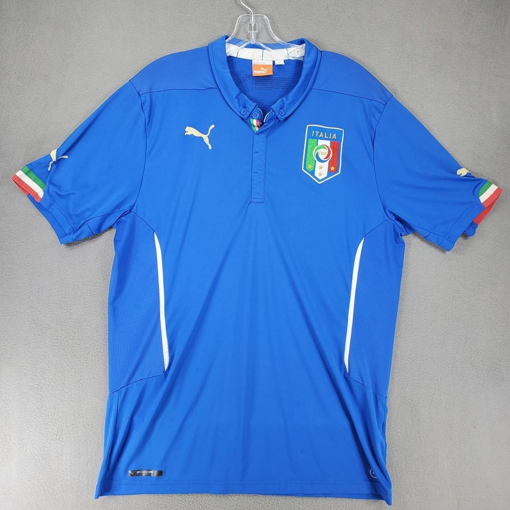 Puma Shirt XL Mens Italy National Football Team Blue Short Sleeve Jersey 2014
